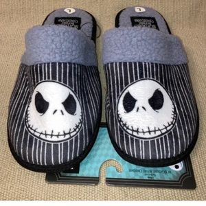 Men’s Jack The Nightmare Before Christmas Slippers Faux Sherpa Lined Shoes L New